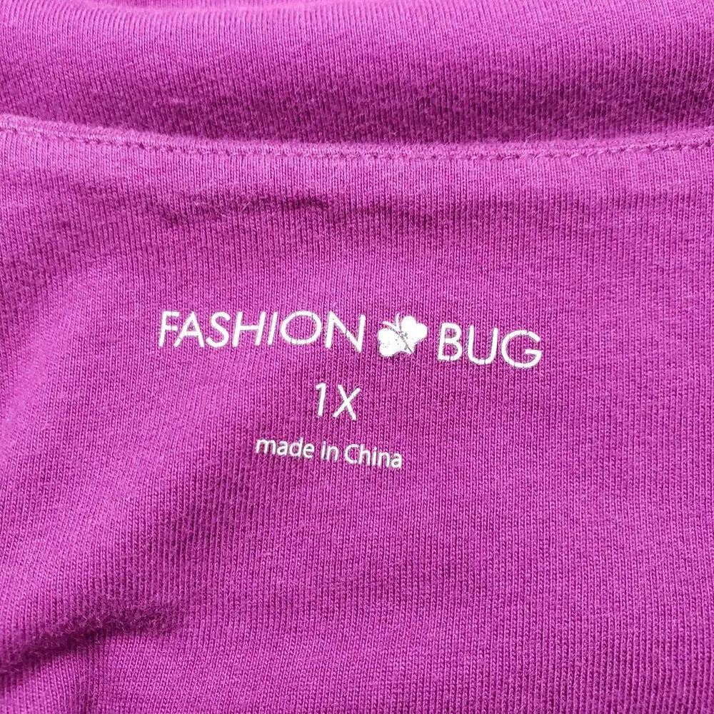 Vintage Fashion Bug Tank Dress Womens 1X Purple Sleeveless Summer Casual Cotton - Picture 3 of 16